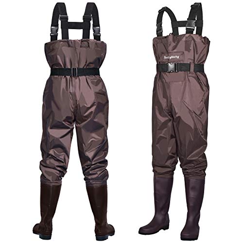 Dark Lightning Fly Fishing Waders for Men and Women with Boots, Mens/Womens High Chest Wader