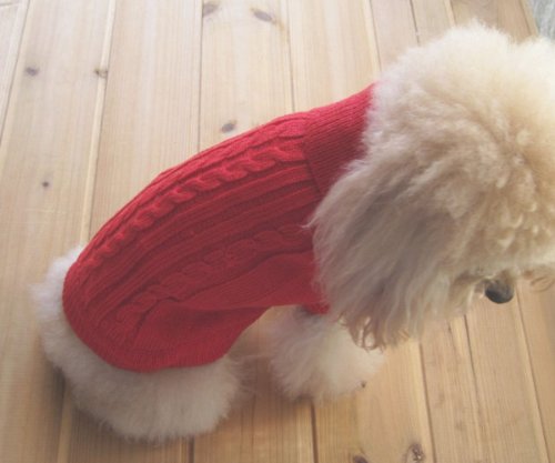Tangpan Turtleneck Classic Straw-Rope Pet Dog Sweater Apparel (Red,XL)