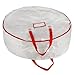 Wreath Storage Bag- 30” Round- Protect Holiday, Easter, Fall & Christmas Artificial Wreaths & Garland- Zippered Tote with Handles by Elf Stor (White)