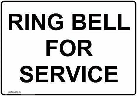 Ring Bell For Service Magnetic Sign 8.5 x 11 by Marietta Magnetics