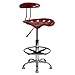 Flash Furniture Bradley Vibrant Wine Red and Chrome Drafting Stool with Tractor Seat