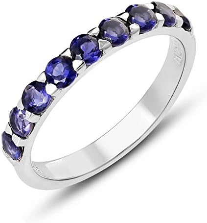STELLAR DESIGNS Genuine Iolite rings in .925 Sterling Silver