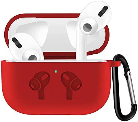 UHKZ Compatiable with AirPods Pro 2019 Case[Visible Front LED], Protective Soft Slim Silicone Case with Keychain Accesssories for AirPods Pro Charging Case [2019 Release]