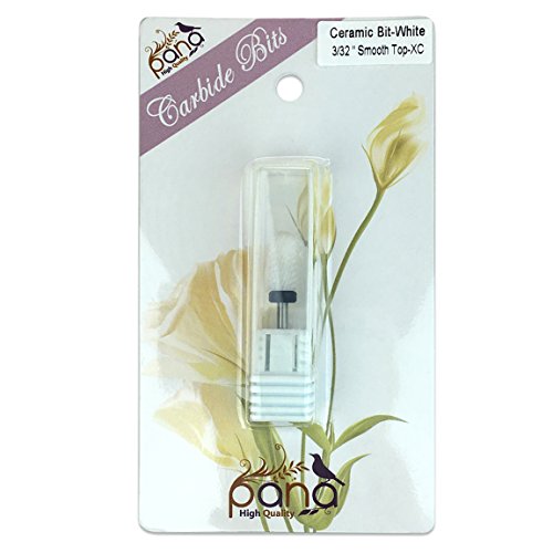 Pana (Grit: XC EXTRA COARSE) Professional USA Ceramic White Smooth Top Small Barrel Bit Nail Drill 3/32" Shank Size