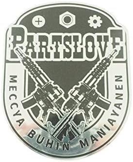 Amazon マニアックコレクション Maniac Collection 部品マニア ステッカー キラキラ ミラータイプ Gun プラグ アメリカン バイクパーツ ヘルメット カウル Usa おもしろ デカール 黒 バイク用ステッカー デカール 車 バイク