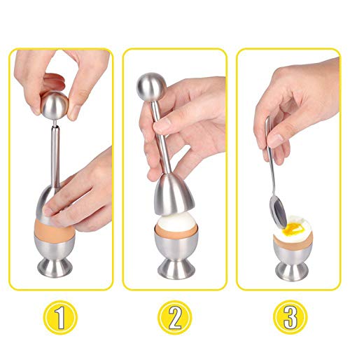 image for TripleLife Egg Topper Set Egg Cutter Topper Set Egg Cracker for Hard &