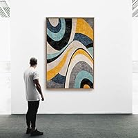 Framed Canvas Wall Art Color Block Canvas Prints Home Artwork Decoration for Living Room,Bedroom - 16x24 inches