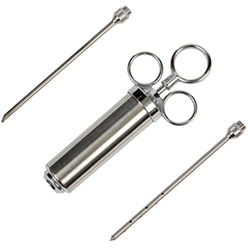 Cheftor 2 OZ Stainless-Steel Flavor Seasoning Injector With Marinade Needles For Turkey, Chicken, Steak, Beef, Duck, Meat, Vegetables, BBQ, Roast, Home Cooking