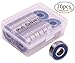 Mini Skater Skateboard Bearing 7x8x22mm ABEC 9 Precision 608 RS Scooter Longborad Bearings (16 Pcs Blue Silvery)