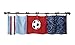 NoJo Play Ball, Window Valance, Navy/Red/Indigo/Ivory/Brown
