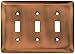 Franklin Brass 64377 Stamped Steel Round Triple Toggle Switch Wall Plate / Switch Plate / Cover, Antique Copper