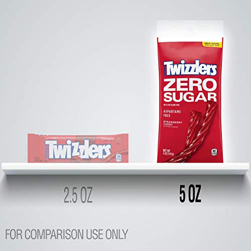 TWIZZLERS Zero Sugar Twists Strawberry Flavored Chewy Candy, Bulk