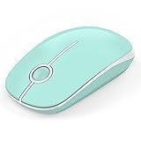 Jelly Comb 2.4G Slim Wireless Mouse with Nano Receiver, Less Noise, Portable Mobile Optical Mice for Notebook, PC, Laptop, Computer, MacBook MS001 (Powder Blue and White)