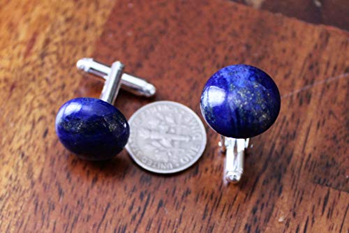Lapis Lazuli cufflinks, blue gem 16mm cufflinks