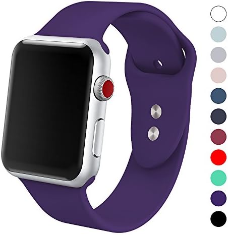 Yimzen Soft Silicone Sport iWatch Band Strap for Apple Watch Series 3 2 1 Sport &amp; Edition 42mm S/M Purple