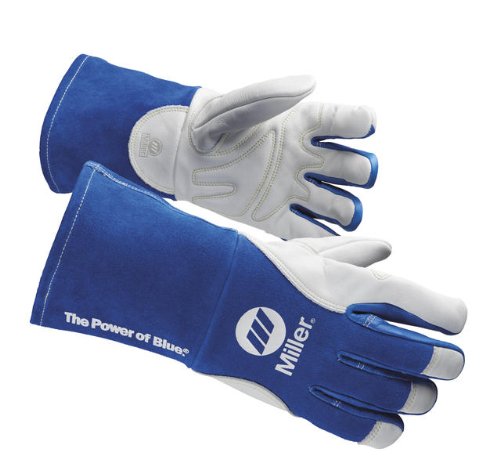 Welding Gloves, 3-D, M, 12In, Blue/White, PR