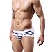Voberry® Men's Sexy Stripe Boxer Briefs Cotton Underwear shorts Soft Underpants (XL, C)