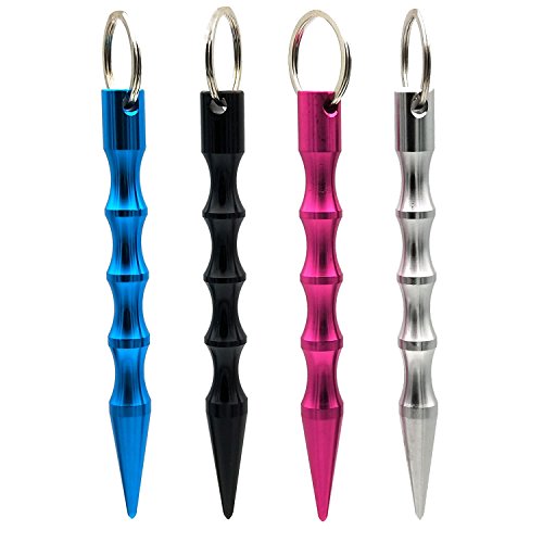 Kubaton Key Ringï¼ŒMetal Defense Keychain,Tactical SDK (Self Defense Keychain) with Pressure Tipï¼Œ 4 Pack Defense Solid Aviation Aluminum Keychain