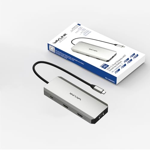 Station d'accueil USB-C 10 en 1 WAVLINK Double HDMI 4K@60 Hz, ports USB-A/C 3.0, lecteur SD/TF, entrée PD 100 W, Ethernet Gigabit et port audio Compat Dell, HP, Lenovo