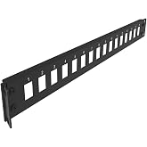 Jingchengmei 16-Port 1U Hinged Rack Blank Patch Panel for Keystone Jack | Fits Cat.6, Cat.5e,HDMI, Coax, Fiber and Audio, 19" Rackmount Metal Frame (H1UKS16H, Black)