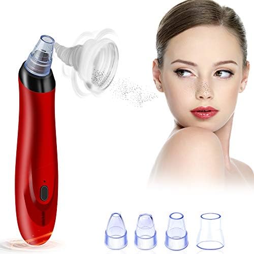 Pore Vacuum Blackhead Remover, 5- in-1 Electric Blackhead Extractor USB Rechargeable 3 Adjustable Strength Beauty Exfoliators Comedone Machine Pore Cleanser for Acne Facial Pore Clean