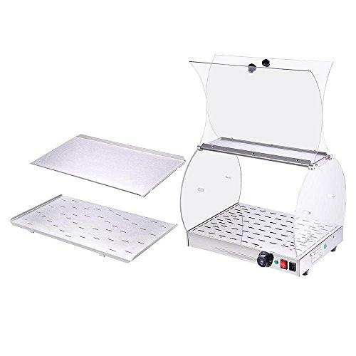 WeChef Commercial Countertop Food Warmer Display Case for Buffets Restaurant Pizza Pretzel Curved Cover Cabinet 20 inch