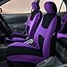 FH Group Automotive Car Seat Covers Breezy Flat Foam Padding Cloth Full Set Purple Seat Covers, Airbag and Split Rear Universal Fit Interior Accessories for Cars Trucks and SUV