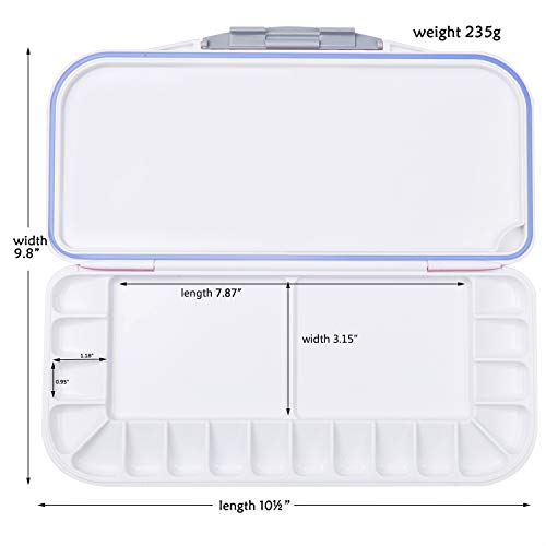 18-Well Premium Watercolor Paint Palette, Travel Portable Folding Paint Palette Box with 1+2 Mixing Areas for Watercolor, Acrylic & Oil Paint - Nice Gift for Kids, Adults & Artists (Pink) - Thumbnail 5