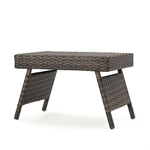 Christopher Knight Home Thira Outdoor Wicker End Table with Aluminum Frame, Mix…