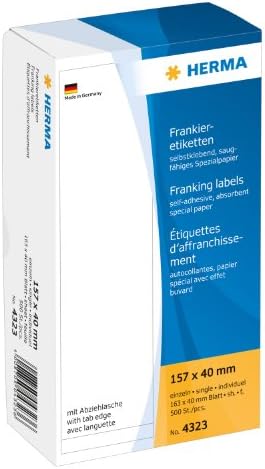 HERMA157 x 40 mm Franking Labels with Tab Edge (Pack of 500)