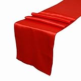 OurWarm Red Satin Table Runner 12