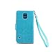 IZENGATE Wallet Case Designed for Samsung Galaxy S5 - PU Leather Flip Cover Folio with Stand (Turquoise Blue)