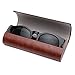 Hard Shell Eyeglass Case  Polemax PU Leather Vintage Pattern Glasses Protective Case for Small Medium Sized Glasses Frame (Brown)