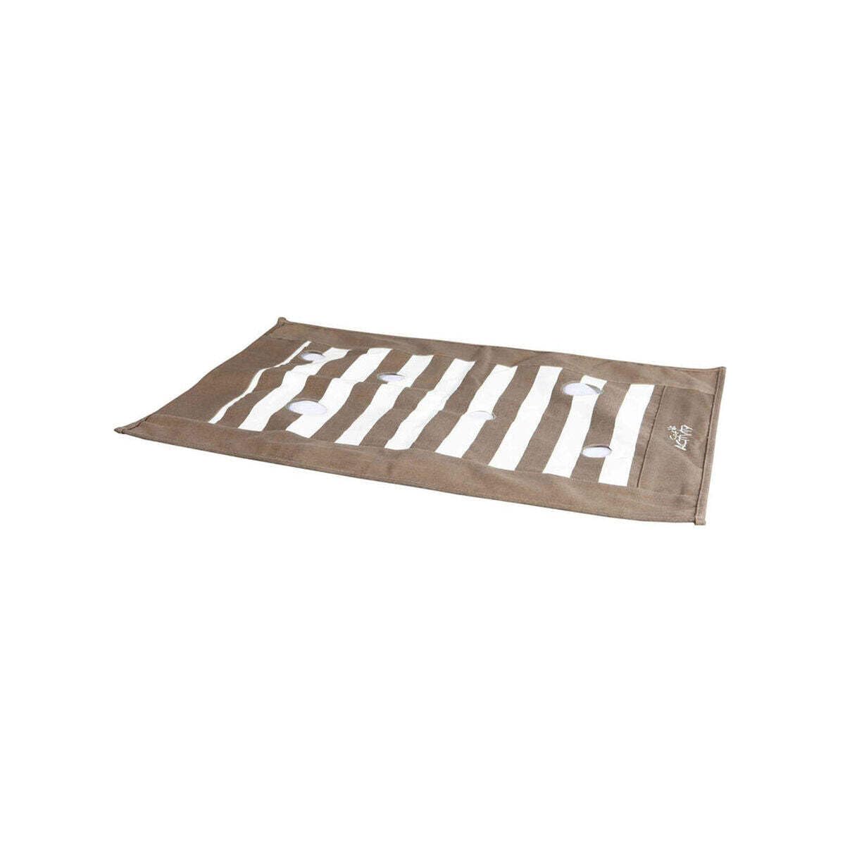 TRIXIE 46005 Cat Activity Paw Blanket, 70 × 50 cm, Brown/Cream