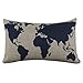 Pillowcase, Ammazona Burlap Linen Dark Blue World Map Pillow Case Decorative Pillow Cushion Cover