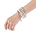 Eiffel Tower Bracelet Pearl Bracelets Jewelry Vintage Pearl Coin Combination Bracelets for Birthday Gift Party Favor (Gold)
