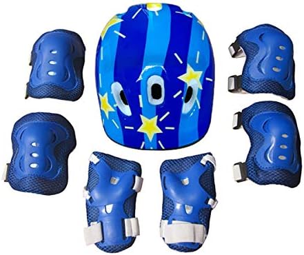 Suesung Kids Protective Gear Set, Roller Scooter Skateboard Helmet Knee Elbow Wrist Pads