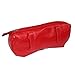 Winn Leather Dual Eyeglass Case w/Soft Cleaning Cloth with Dual Color Zipper Pulls, Red