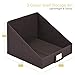 MaidMAX Closet Shelf Open Storage Bin Organizer with Label Holder, Sloped Cut, Foldable, Brown, Set of 3
