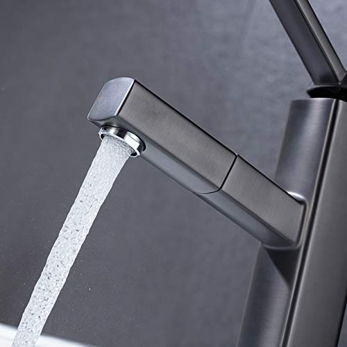 KAIYING Bathroom Sink Faucet with Pull Out Sprayer, Single Hole Utility