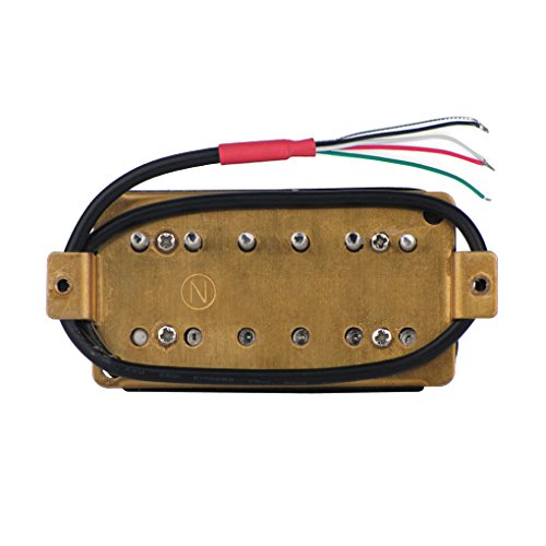 FLEOR Set of Electric Guitar Double Coil Humbucker Neck Bridge Pickup Ceramic Magnet Passive Pickup 50mm&52mm, Black Cover