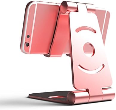 FANZY Cell Phone Stand for Desk, Foldable iPhone Stand Desktop Cradle Holder Dock for Tablet PC, Nintendo Switch, iPad, Android Smartphone (Rose Gold)
