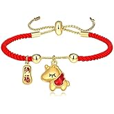 COLORFUL BLING New Year of Horse Bracelet Adjustable Braided Red Rope Horse Bracelet 2026 New Year Chinese Zodiac Lucky Protect Amulet Jewelry Gift for Women Men