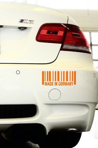 Stickumupuk 2 x Made in Germany Barcode, Quality vinyl JDM car stickers/Decals (120mm x 50mm) (Orange)