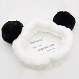 M-FIT Cute Beauty Headband Panda with Fluffy Ball Ear, Makeup Hairband for Baby&Women.