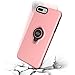 iPhone 8 Plus Case, iPhone 7 Plus Case with Ring Holder Kickstand, 360°Adjustable Ring Grip Stand Work with Magnetic Car Mount Anti-Fingerprint Slim Cover for Apple iPhone 8P 5.5 inch - Pink