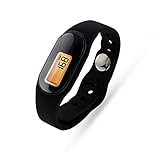 U-Trak 3D Pedometer Sport Wristband IP67 Waterproof Fitness Tracker with Accurately Track Steps/Distance/Calories,Exercise Time,Clock (No App,No Phone need) for Walking Running (Black)