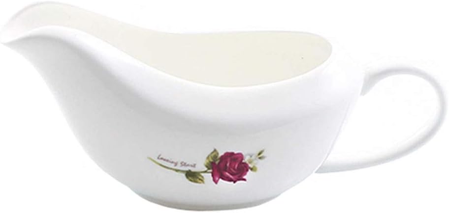 Saucer Stand/Gravy Boat Gravy Boat 6 Ounces Ceramic Gravy Serving Boat for Gravy Salad Dressing Milk Tray and Ladle/Gravy Sauce Boat (Color : F)