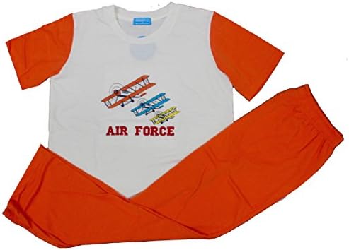 Tasidaben "Big Boy" 2 Piece Helicopter Pajama Pant Set (Size 10 - 16 Years) (14, ORANGE)