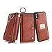 Petocase Compatible iPhone XS Max Wallet Case, Multi-Functional PU Leather Zip Wristlets Clutch Detachable Magnetic 13 Card Slots 4 Cash Purse Protection Back Cover for Apple iPhone 10S Max 6.5